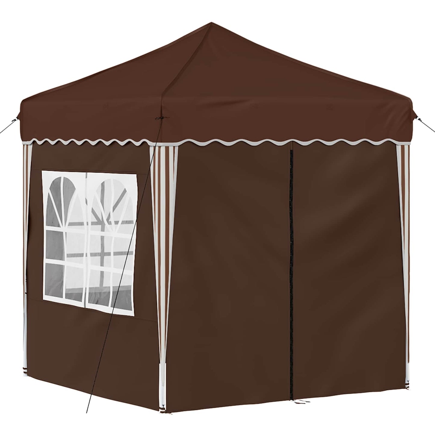 Pop-up Party Tent 195 x 195 x 245 cm Brown Oxford Fabric