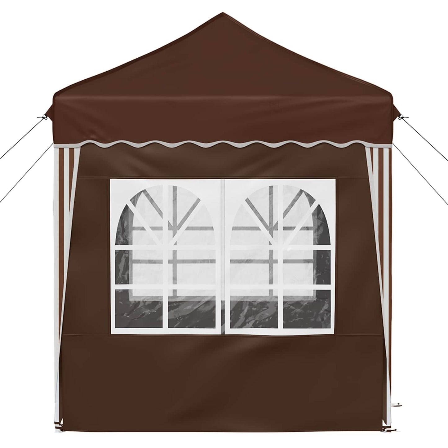 Pop-up Party Tent 195 x 195 x 245 cm Brown Oxford Fabric