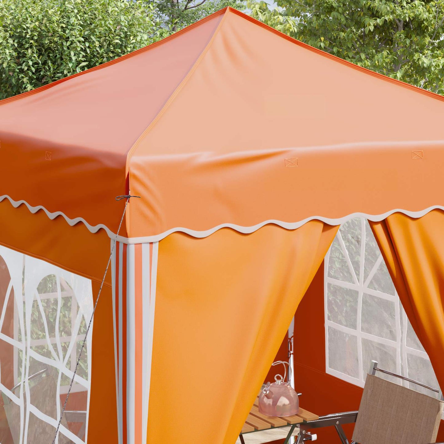 Pop-up Party Tent 195 x 195 x 245 cm Orange Oxford Fabric