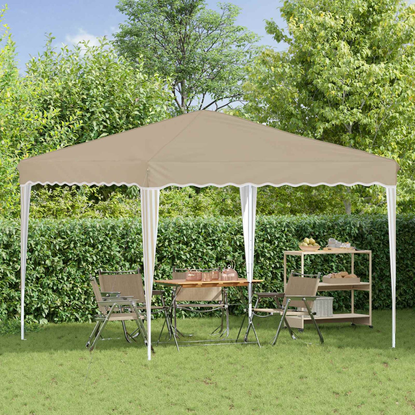 Pop-up Party Tent 288 x 288 x 245 cm Cream Oxford Fabric