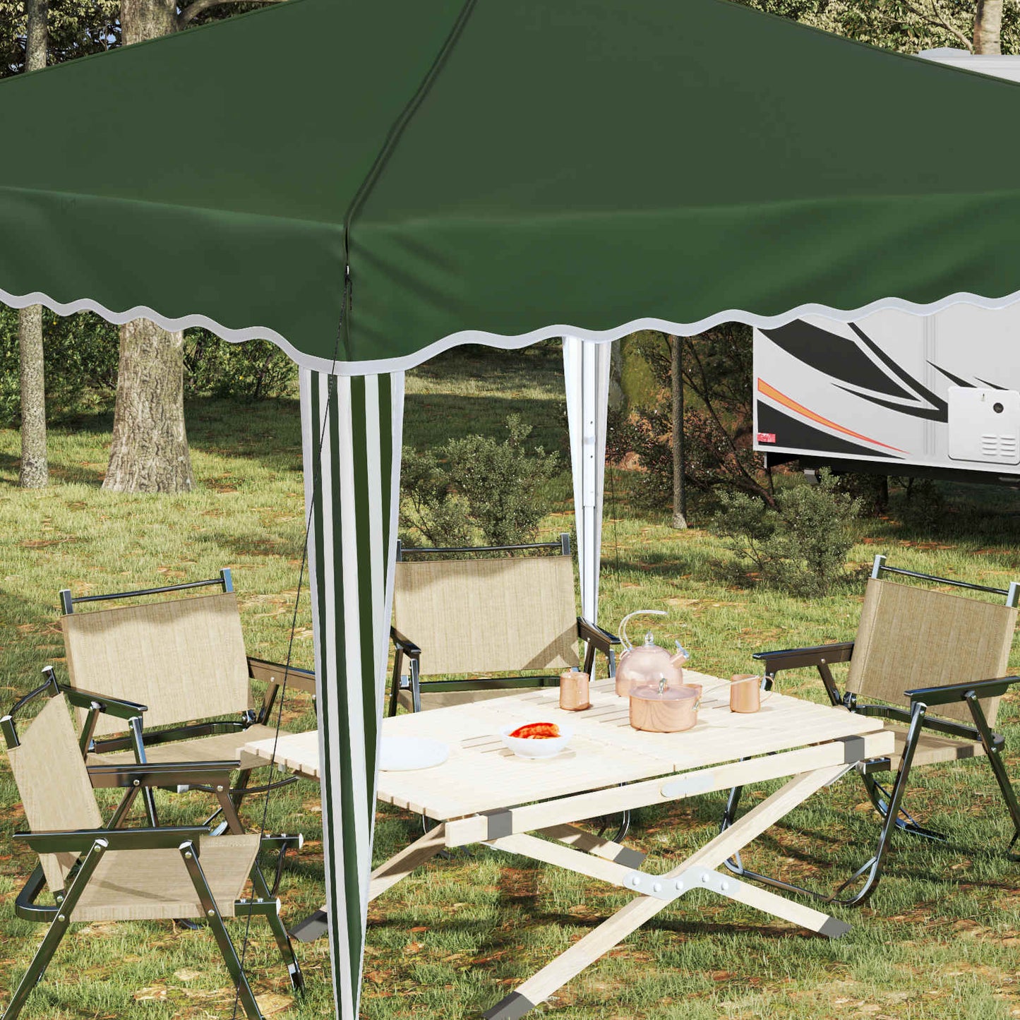 Pop-up Party Tent 288 x 288 x 245 cm Green Oxford Fabric