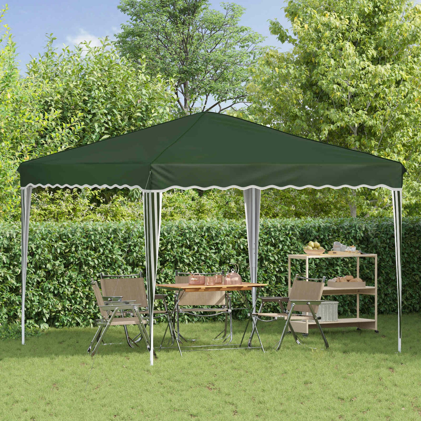 Pop-up Party Tent 288 x 288 x 245 cm Green Oxford Fabric