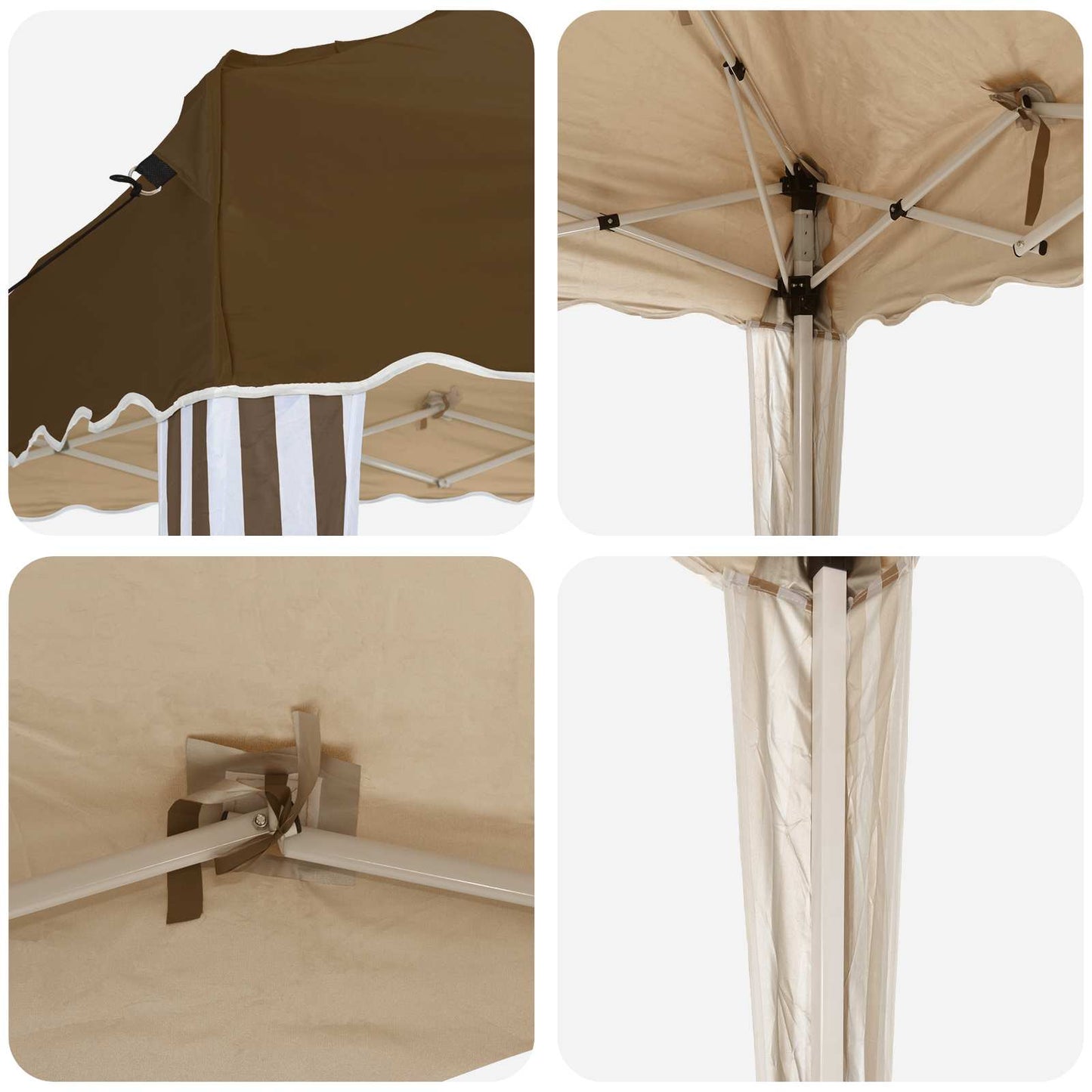 Pop-up Party Tent 288 x 288 x 245 cm Taupe Oxford Fabric