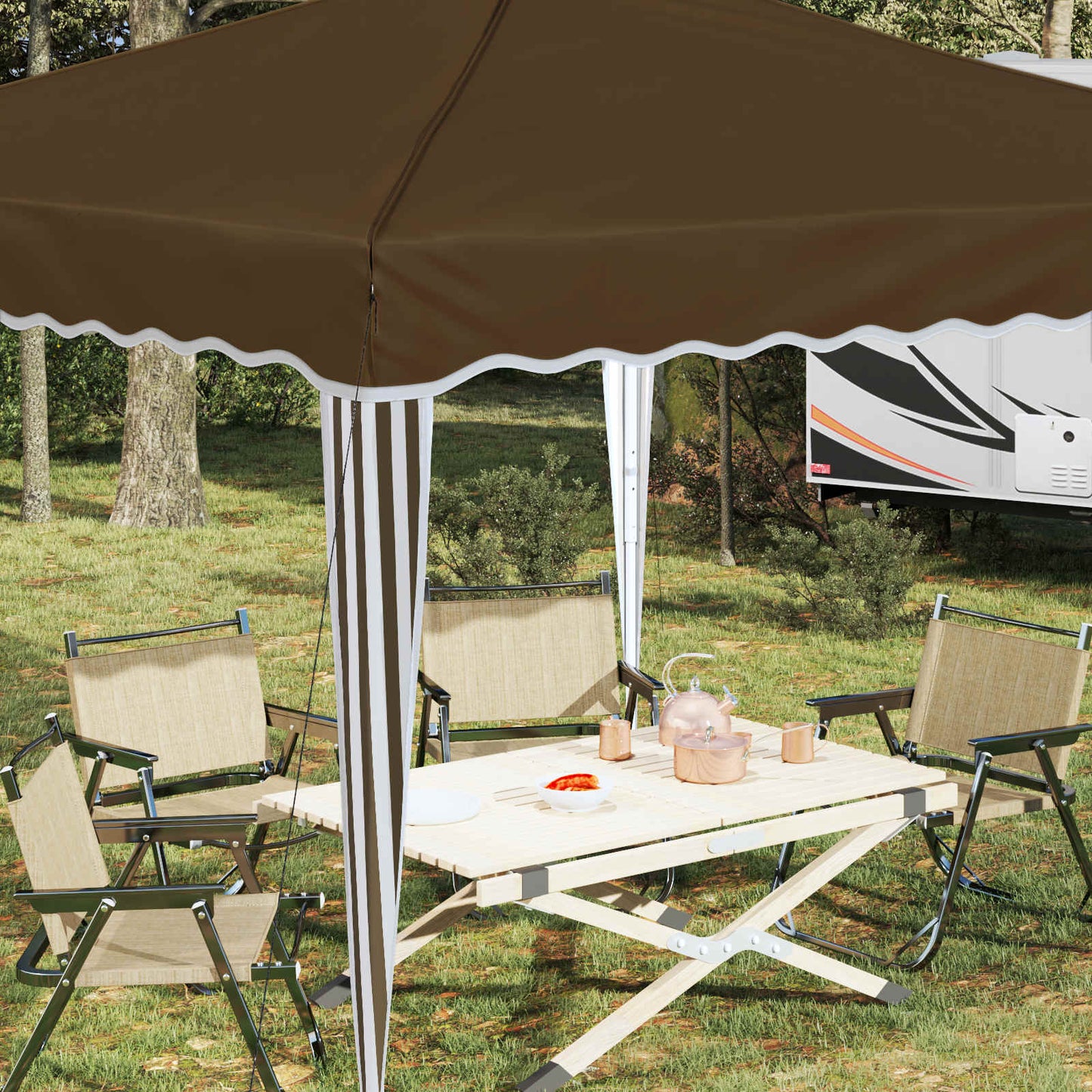 Pop-up Party Tent 288 x 288 x 245 cm Taupe Oxford Fabric
