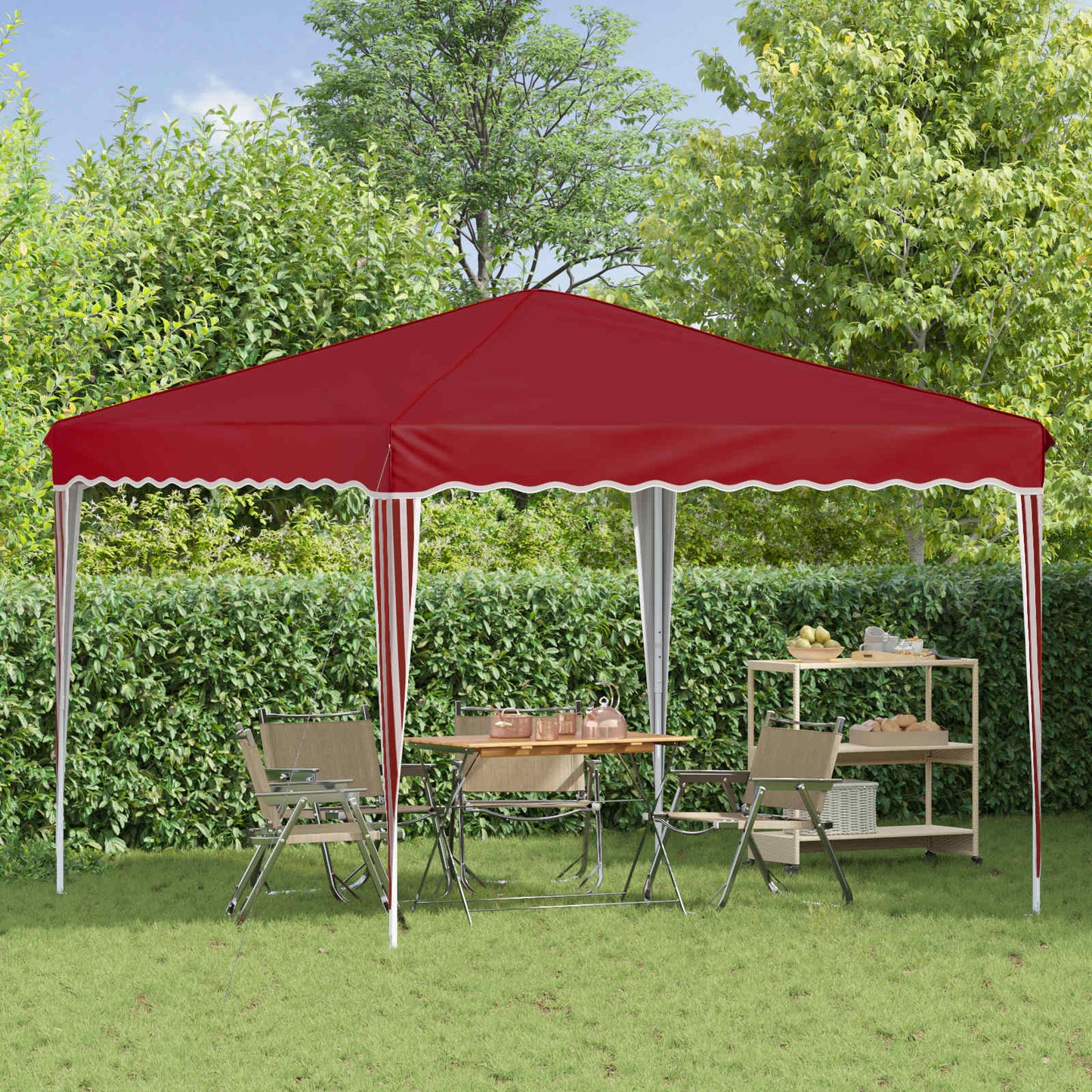 Pop-up Party Tent 288 x 288 x 245 cm Burgundy Oxford Fabric