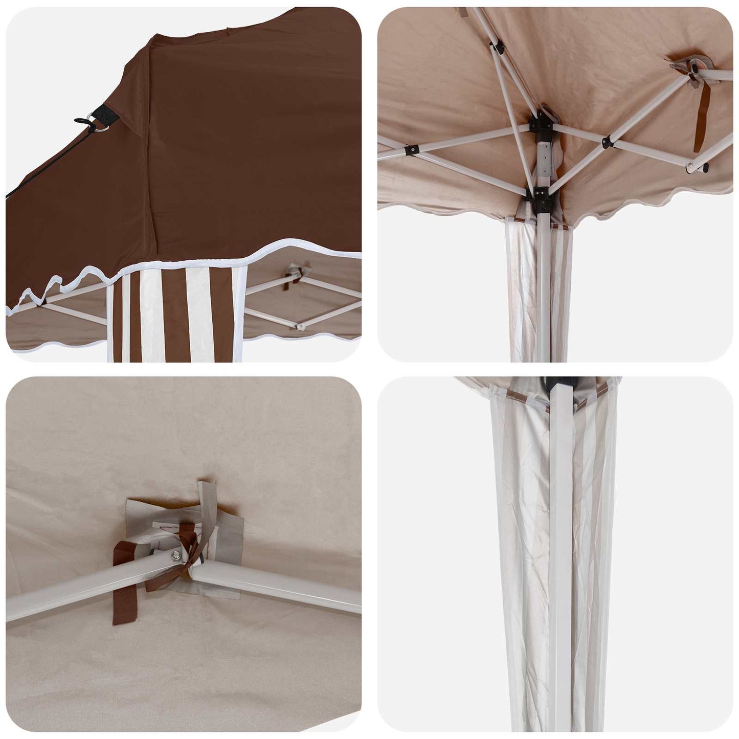 Pop-up Party Tent 288 x 288 x 245 cm Brown Oxford Fabric