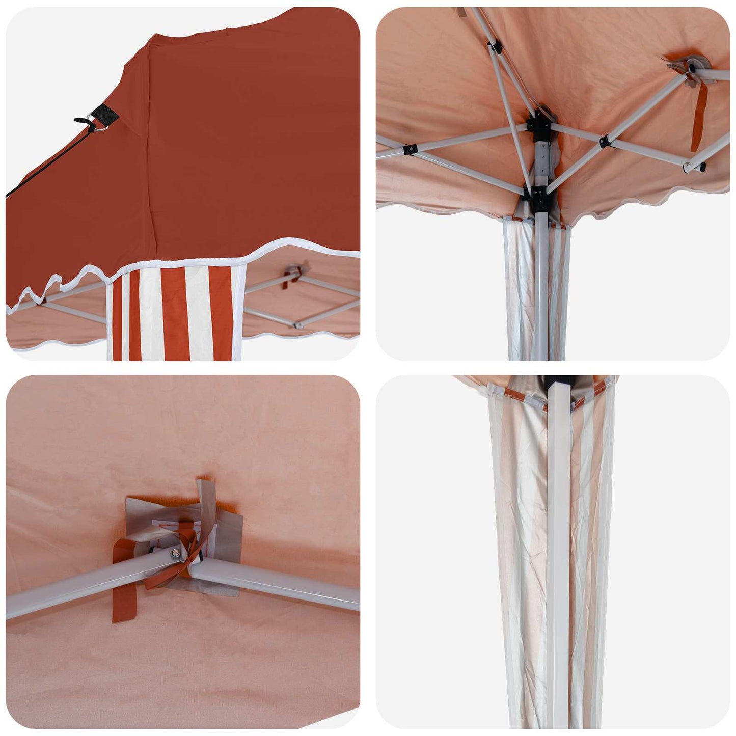 Pop-up Party Tent 288 x 288 x 245 cm Terracotta Oxford Fabric