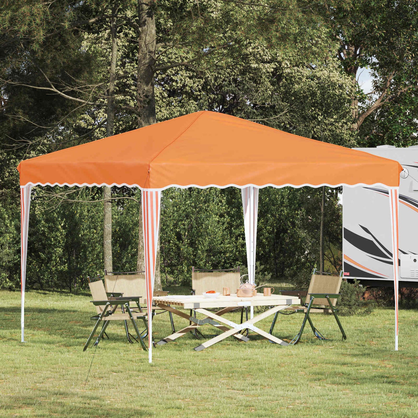Pop-up Party Tent 288 x 288 x 245 cm Orange Oxford Fabric