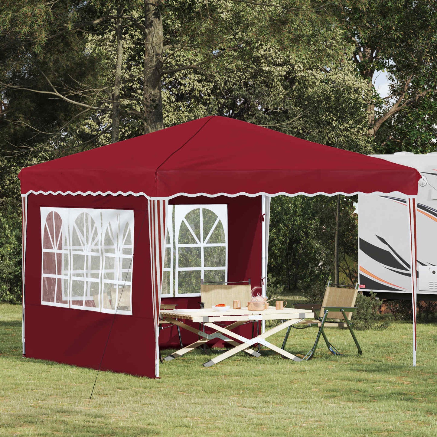 Pop-up Party Tent 288 x 288 x 245 cm Burgundy Oxford Fabric