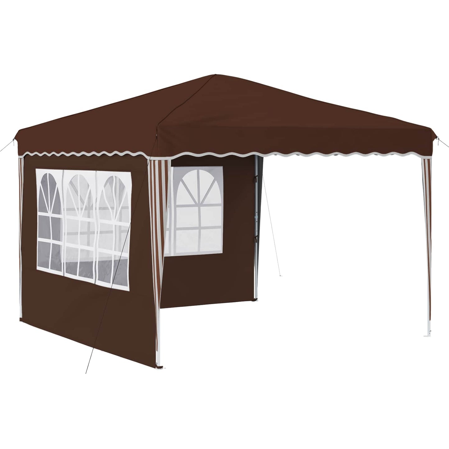 Pop-up Party Tent 288 x 288 x 245 cm Brown Oxford Fabric