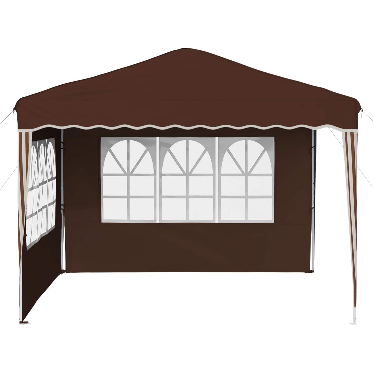 Pop-up Party Tent 288 x 288 x 245 cm Brown Oxford Fabric
