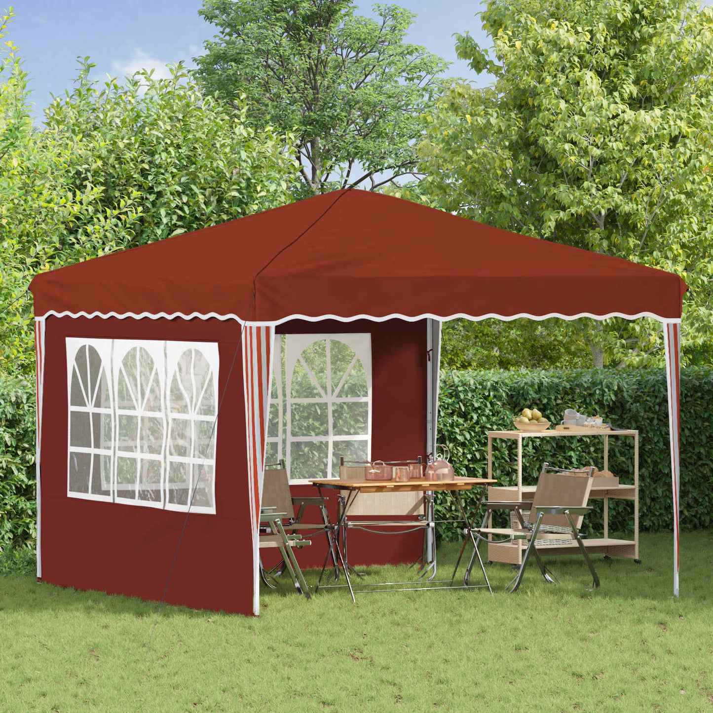 Pop-up Party Tent 288 x 288 x 245 cm Terracotta Oxford Fabric