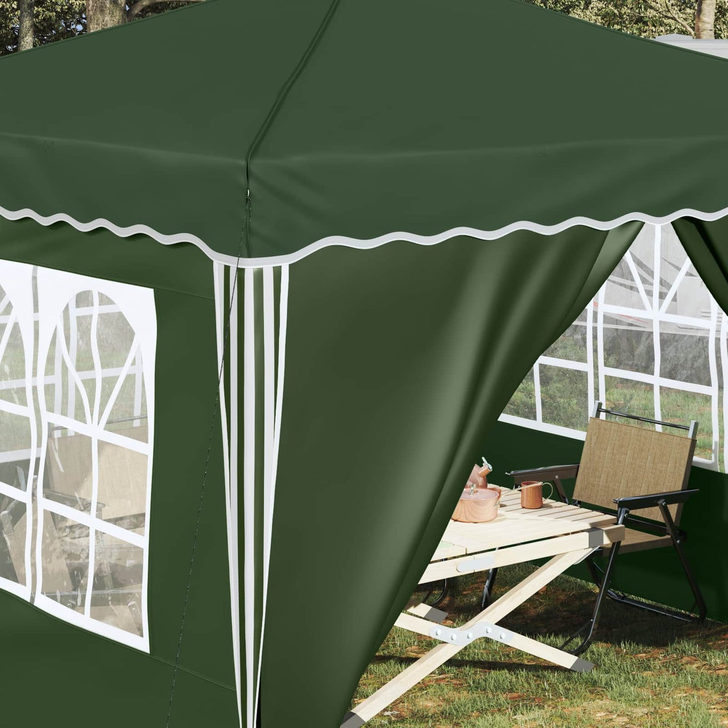 Pop-up Party Tent 288 x 288 x 245 cm Green Oxford Fabric