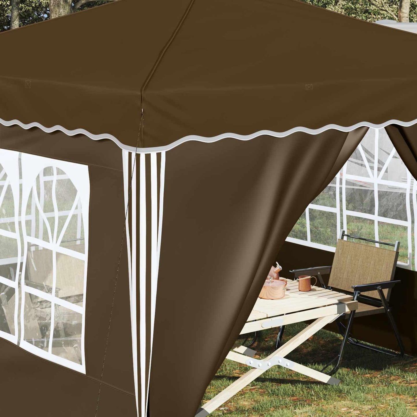 Pop-up Party Tent 288 x 288 x 245 cm Taupe Oxford Fabric