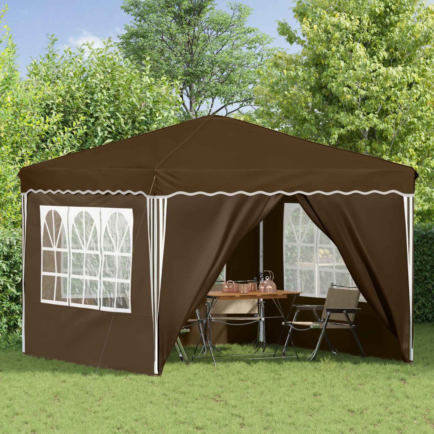 Pop-up Party Tent 288 x 288 x 245 cm Taupe Oxford Fabric