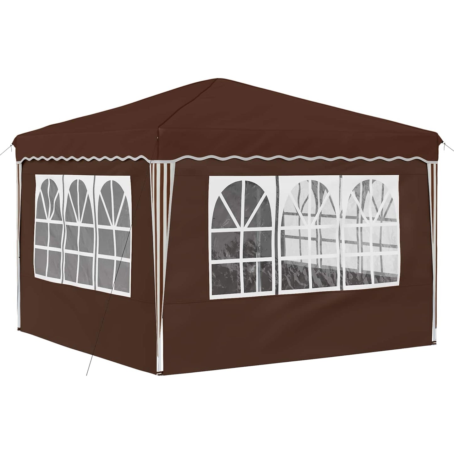 Pop-up Party Tent 288 x 288 x 245 cm Brown Oxford Fabric