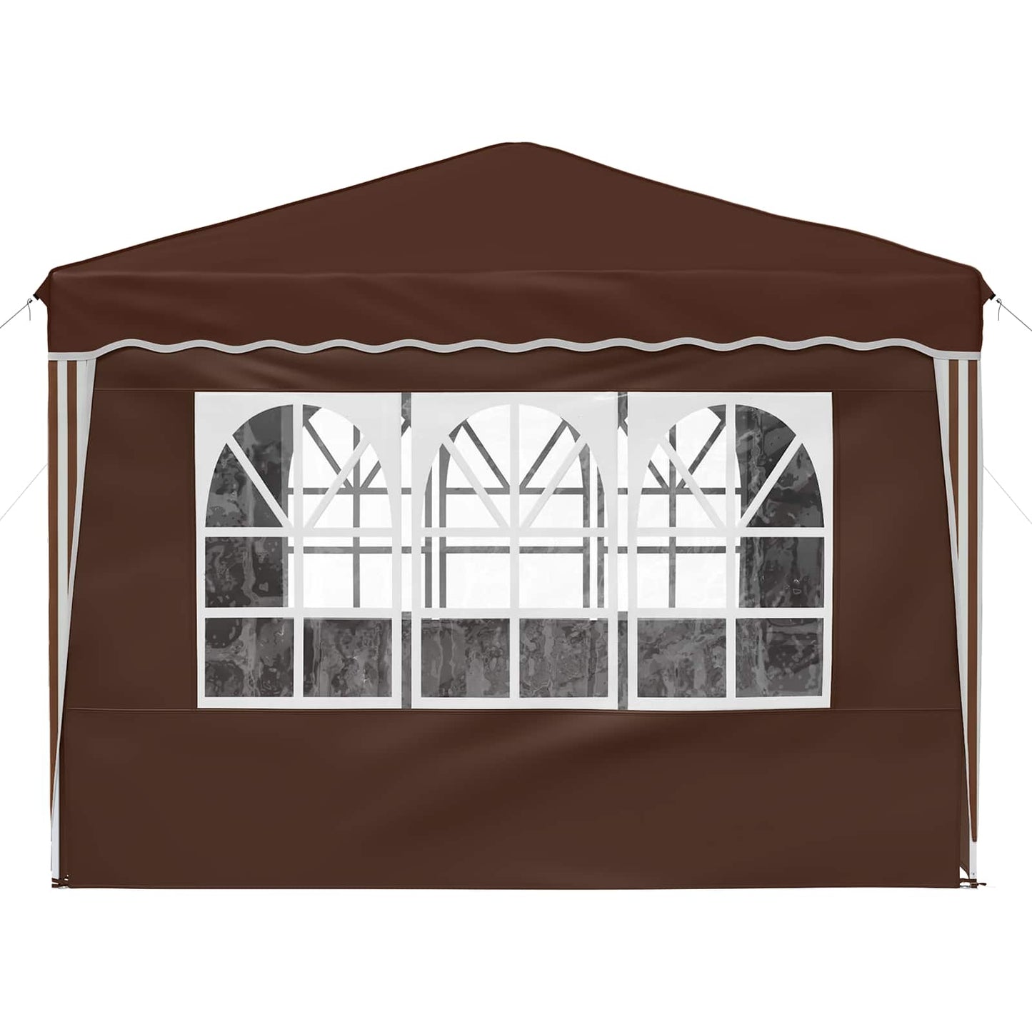 Pop-up Party Tent 288 x 288 x 245 cm Brown Oxford Fabric
