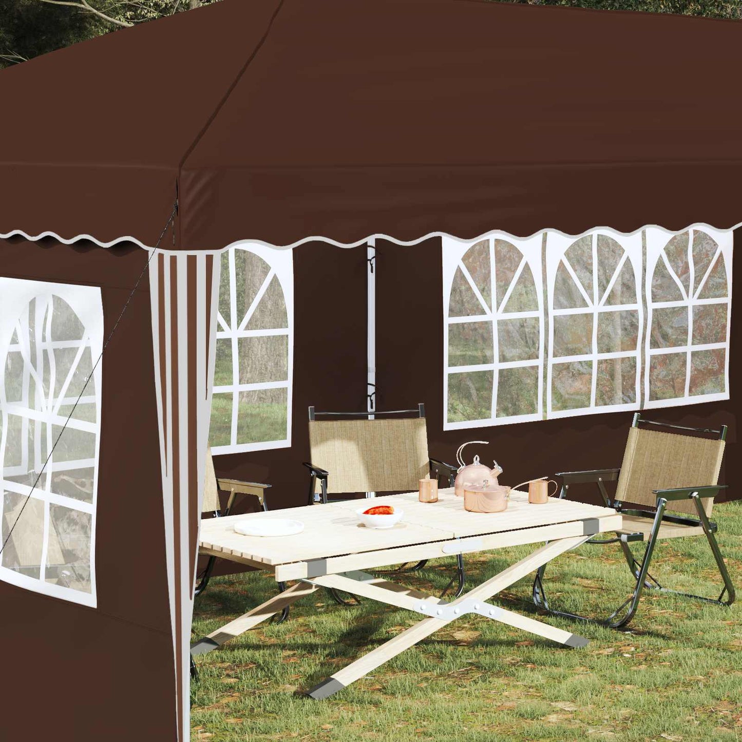 Pop-up Party Tent 575 x 289 x 245 cm Brown