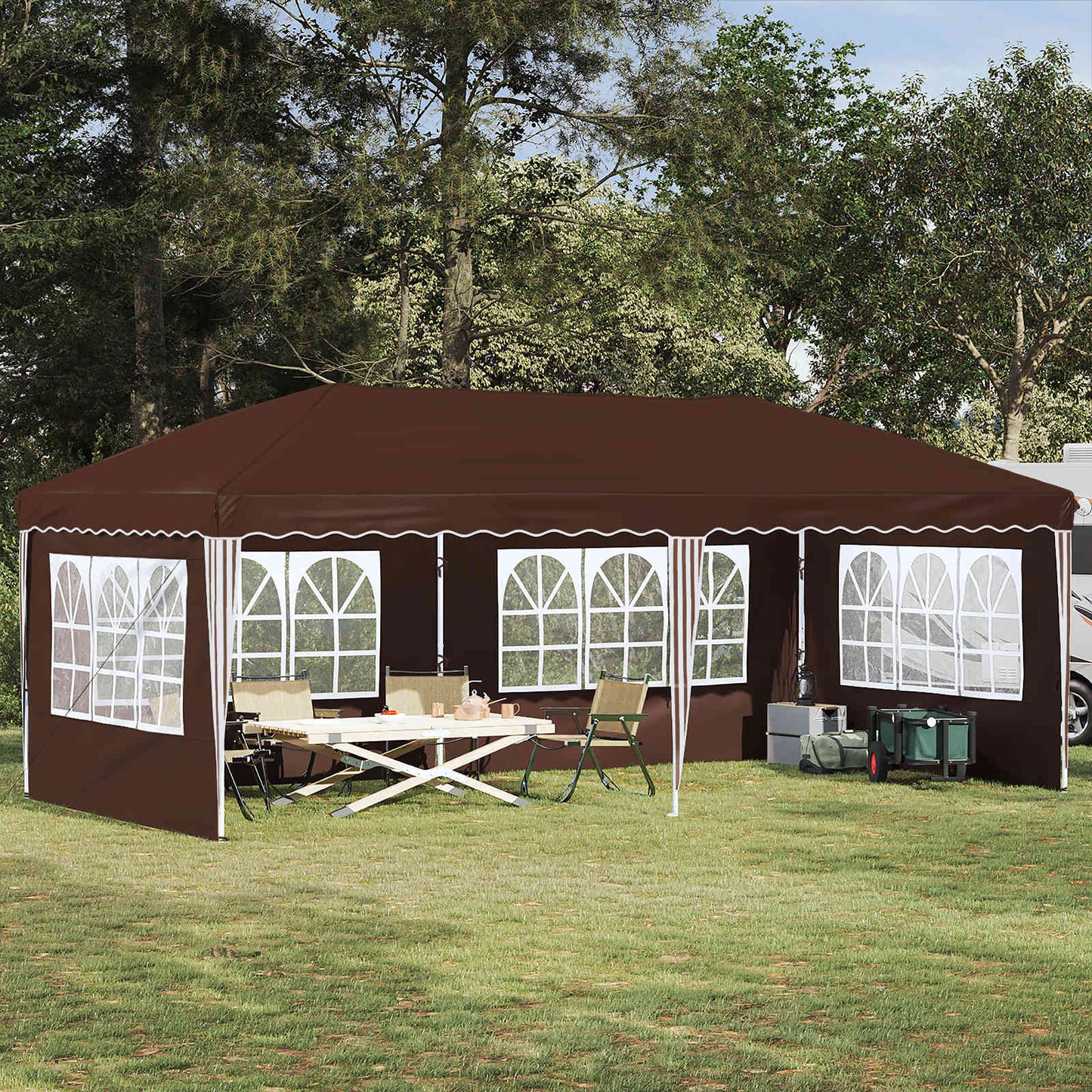 Pop-up Party Tent 575 x 289 x 245 cm Brown