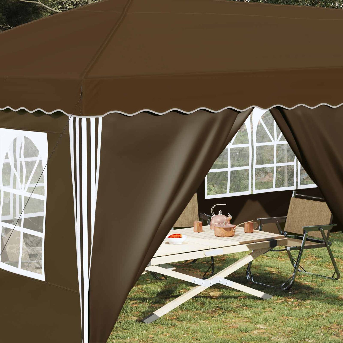 Pop-up Party Tent 575 x 288 x 245 cm Taupe