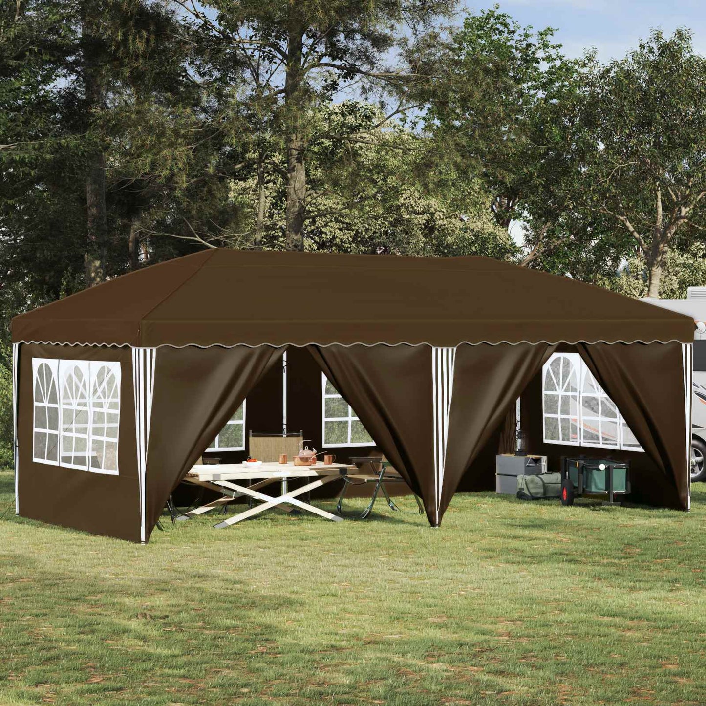 Pop-up Party Tent 575 x 288 x 245 cm Taupe