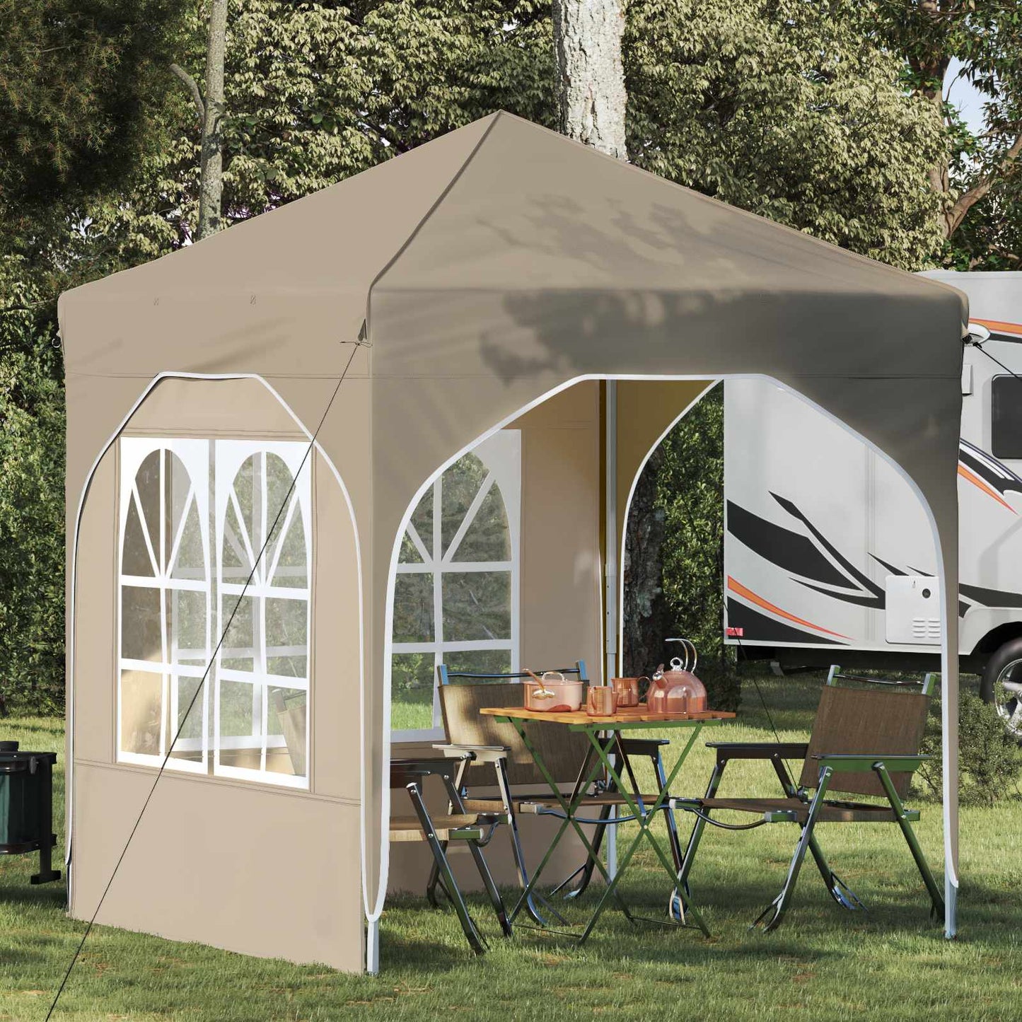 Pop-up Party Tent 192 x 192 x 245 cm Cream