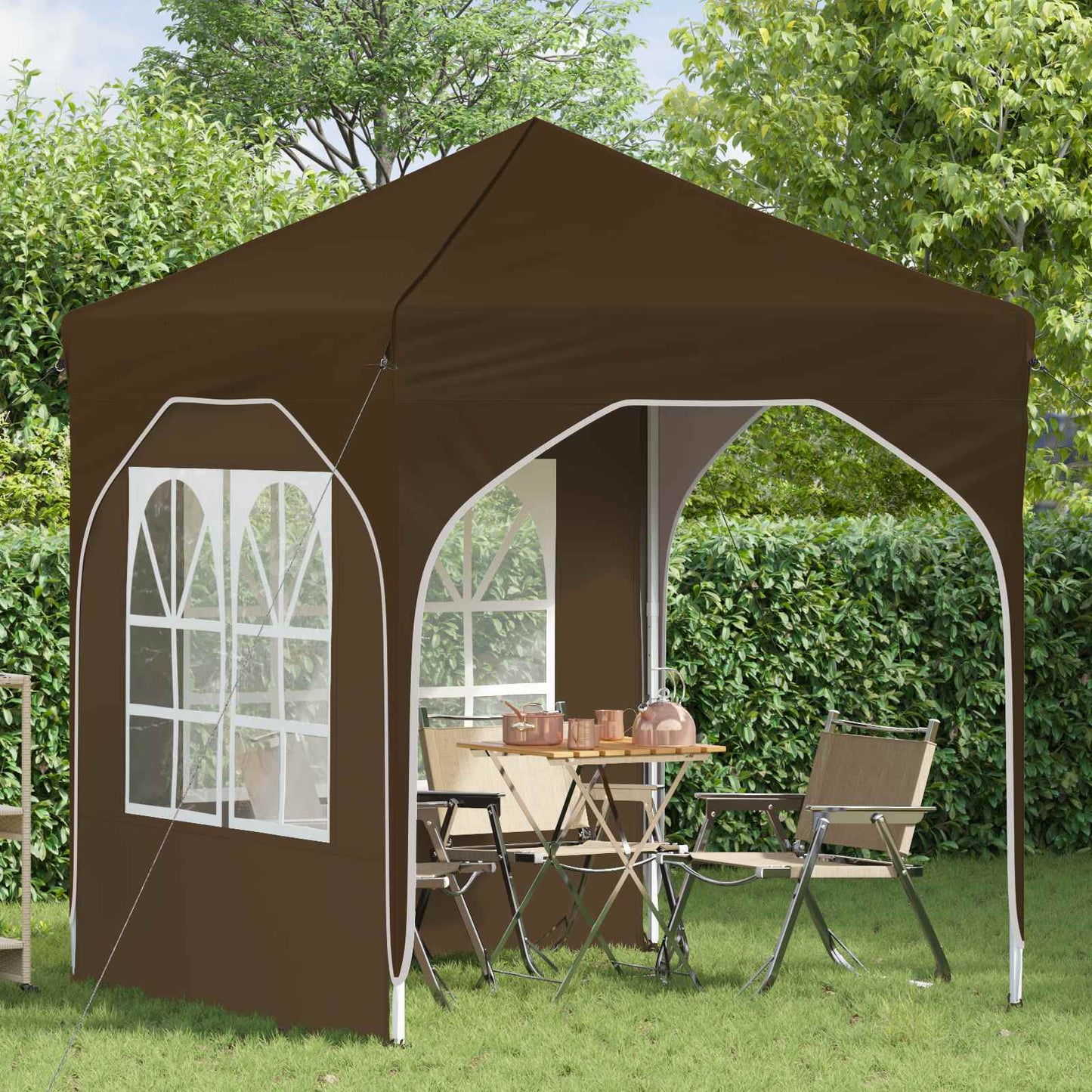 Pop-up Party Tent 192 x 192 x 245 cm Taupe