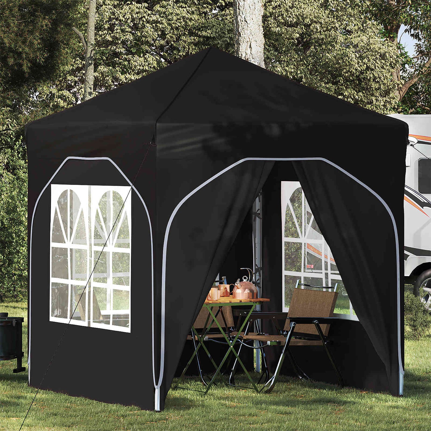 Pop-up Party Tent 192 x 192 x 245 cm Black