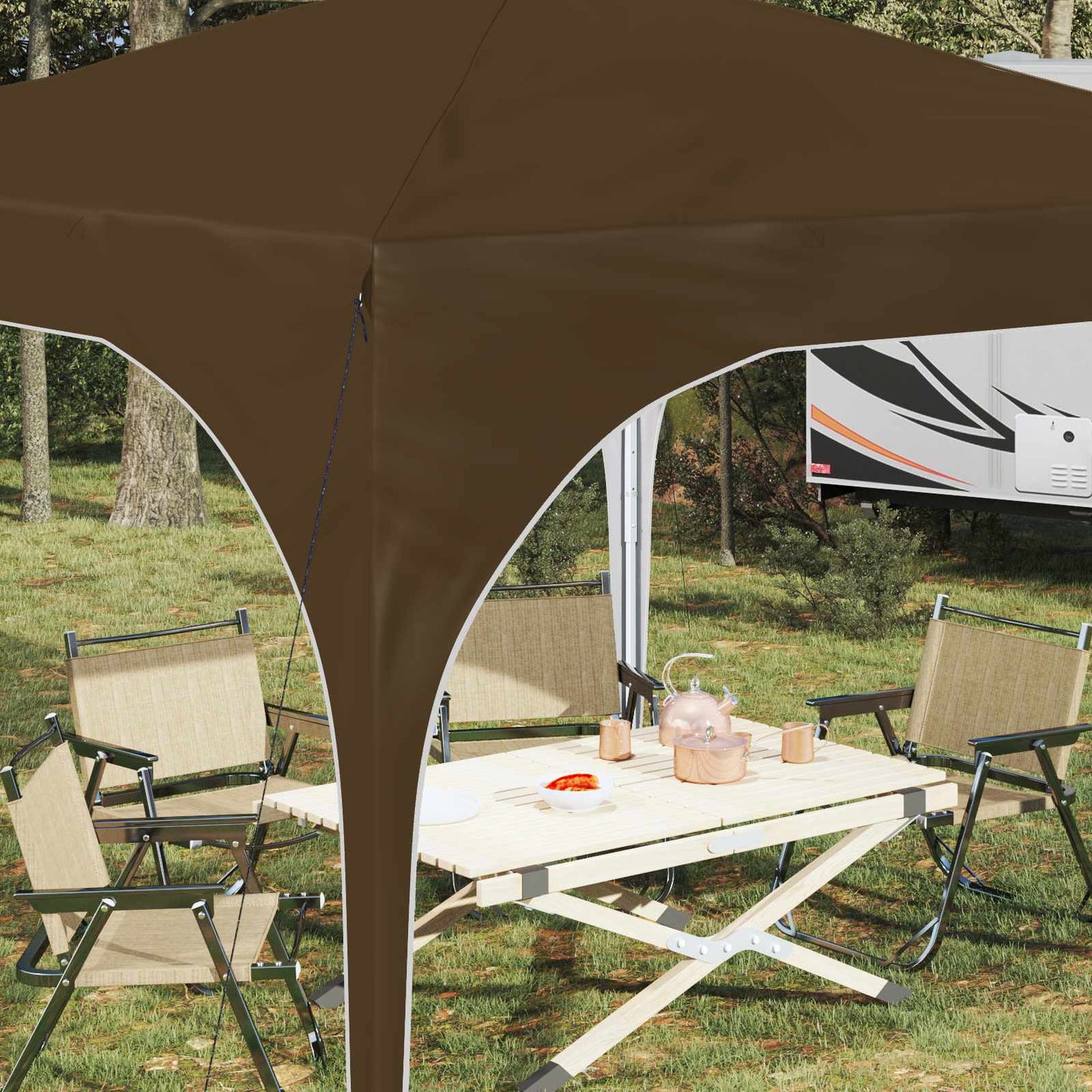 Pop-up Party Tent 290 x 290 x 245 cm Taupe