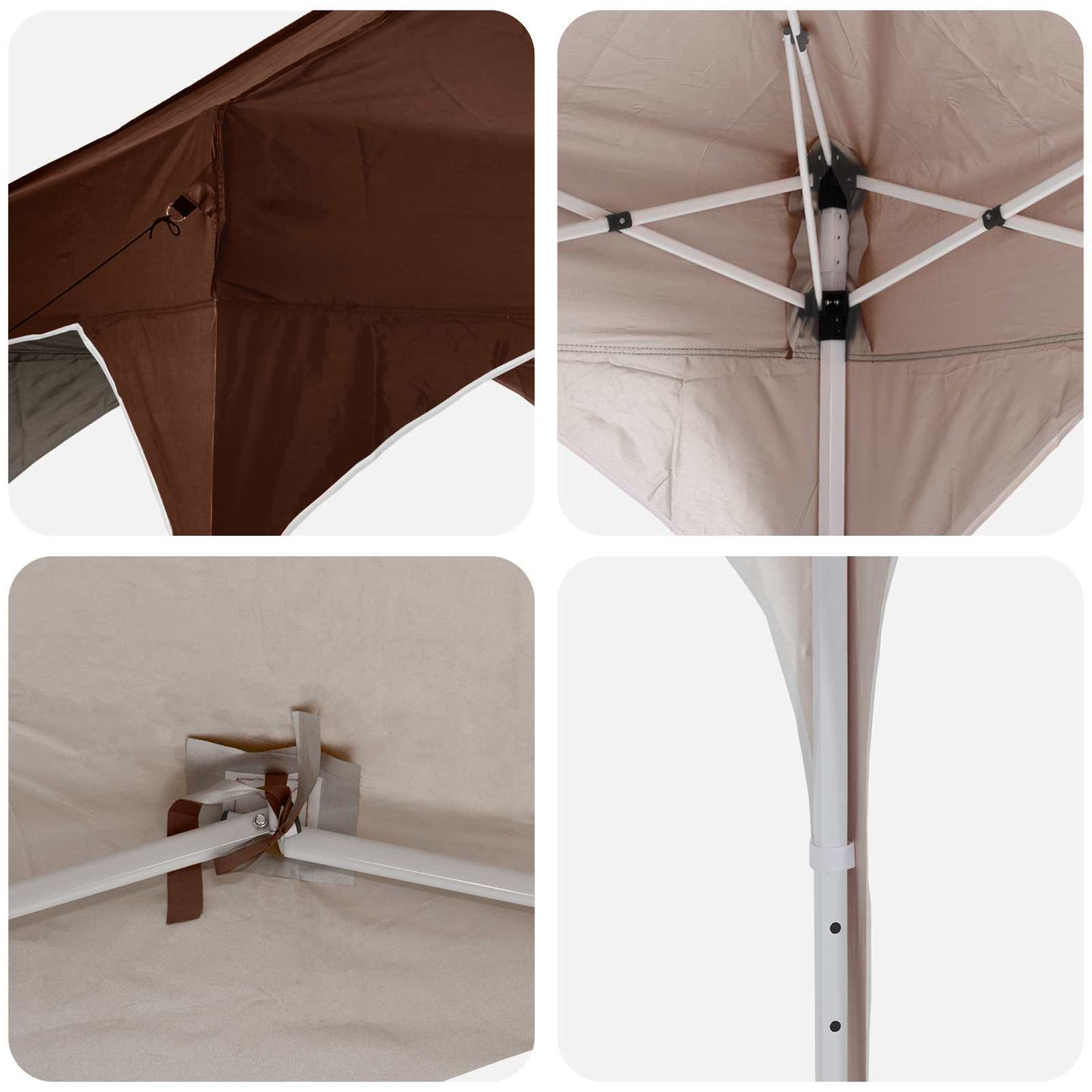Pop-up Party Tent 290 x 290 x 245 cm Brown