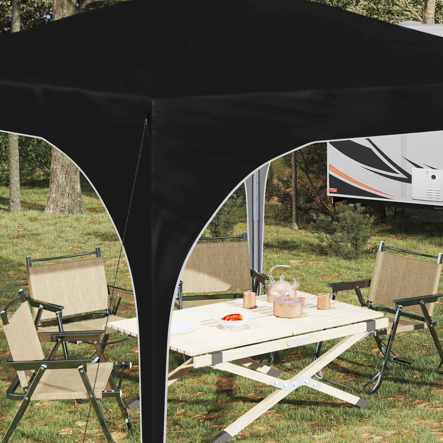 Pop-up Party Tent 290 x 290 x 245 cm Black