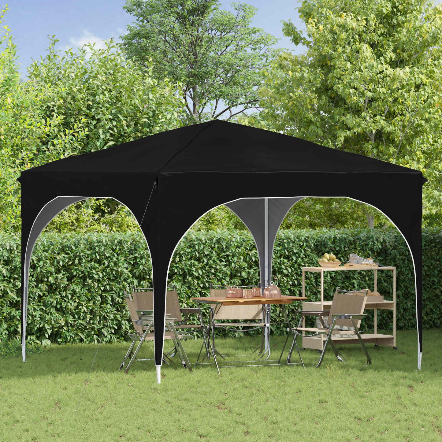 Pop-up Party Tent 290 x 290 x 245 cm Black