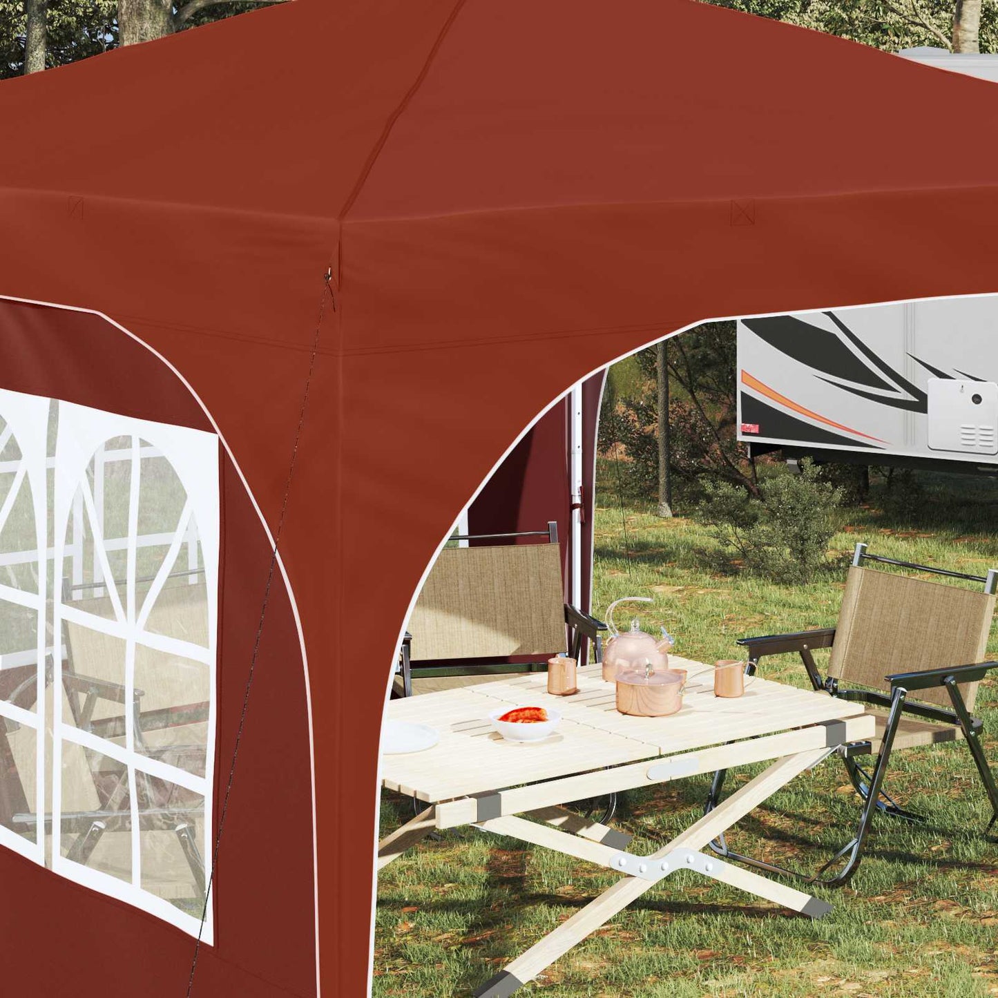 Pop-up Party Tent 290 x 290 x 245 cm Terracotta