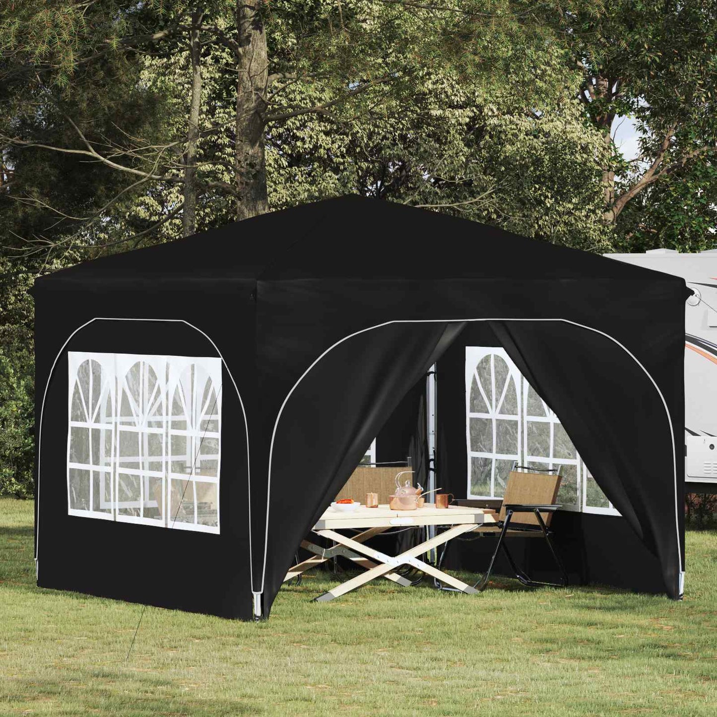Pop-up Party Tent 290 x 290 x 245 cm Black