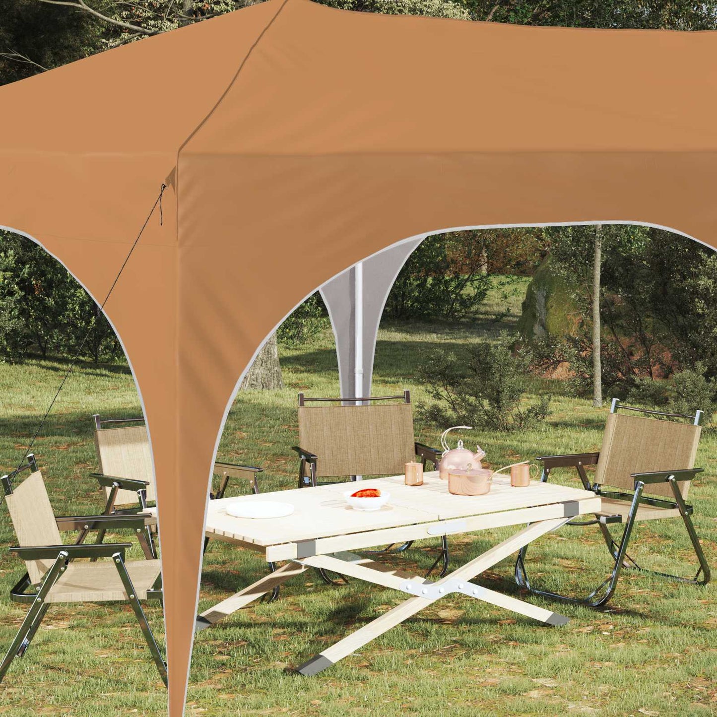 Pop-up Party Tent 575 x 288 x 245 cm Beige Oxford Fabric