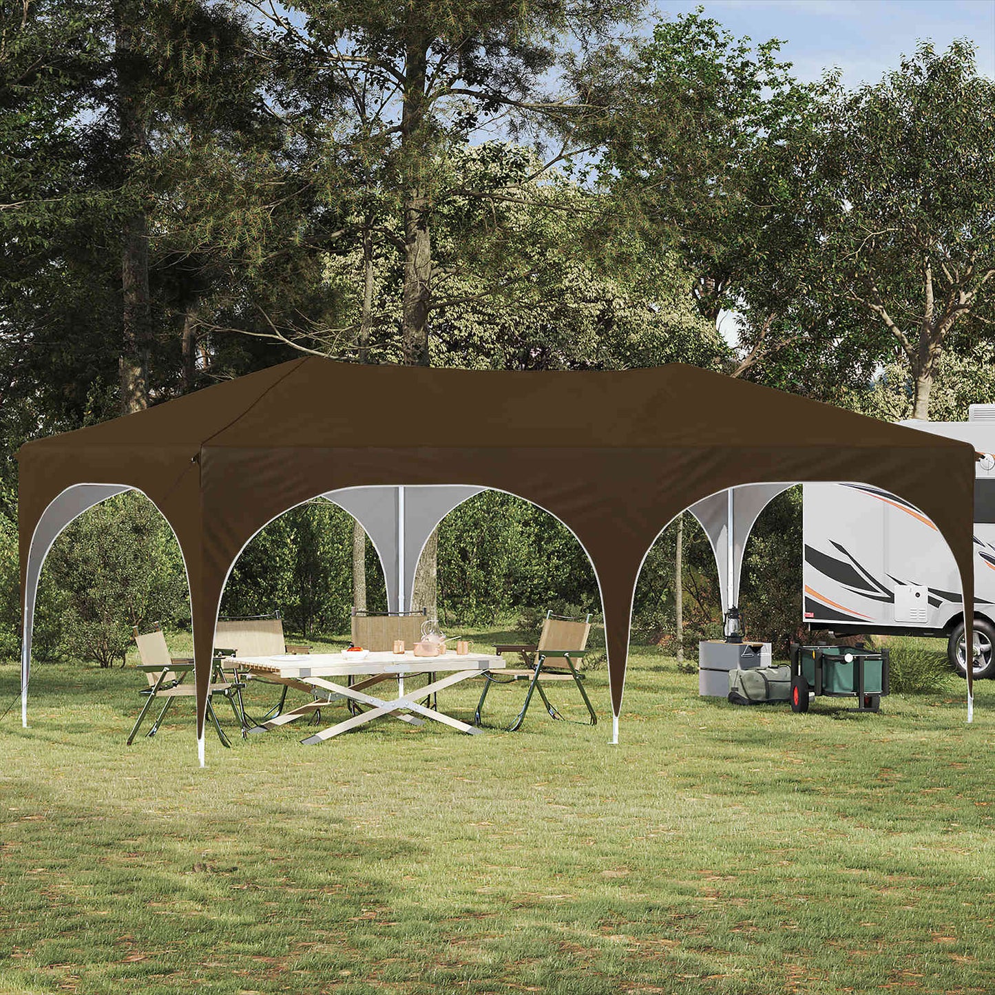Pop-up Party Tent 575 x 288 x 245 cm Taupe Oxford Fabric