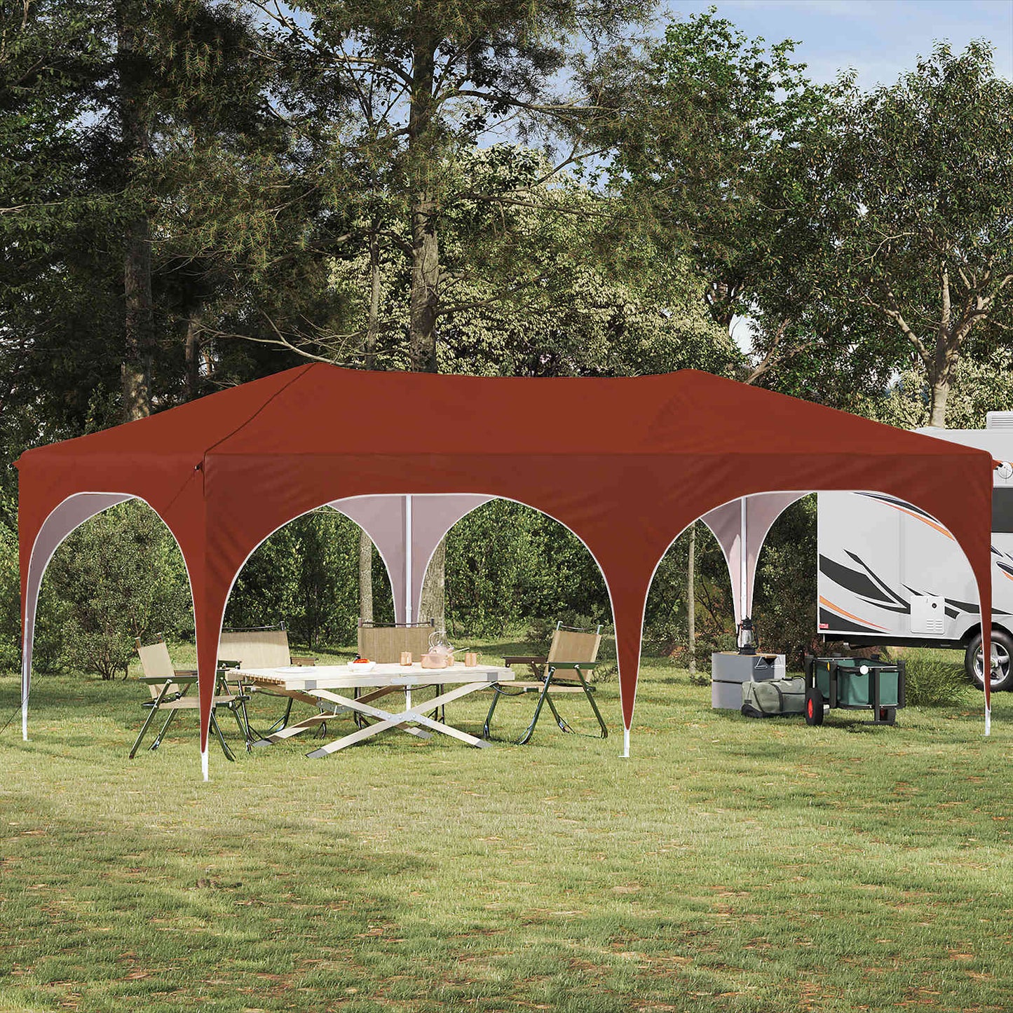 Pop-up Party Tent 575 x 288 x 245 cm Terracotta Oxford Fabric