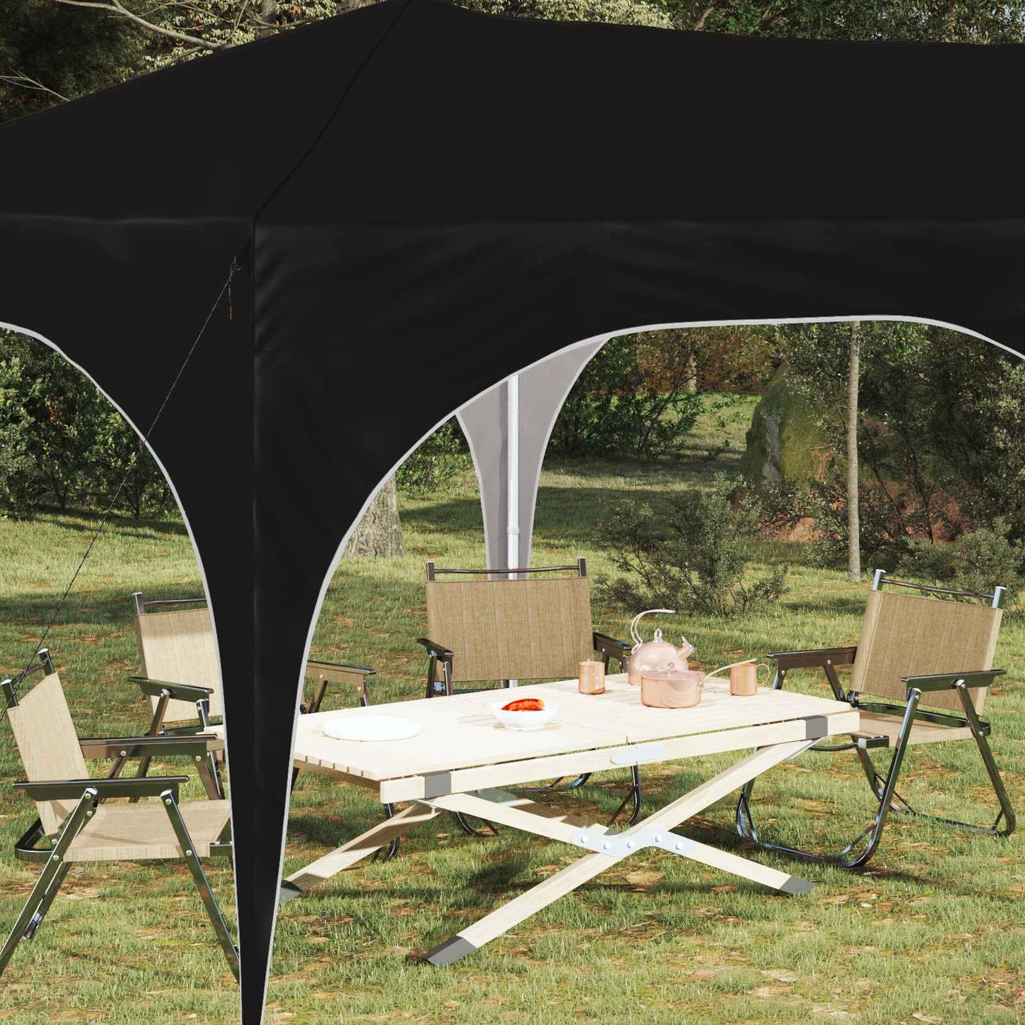Pop-up Party Tent 575 x 288 x 245 cm Black Oxford Fabric