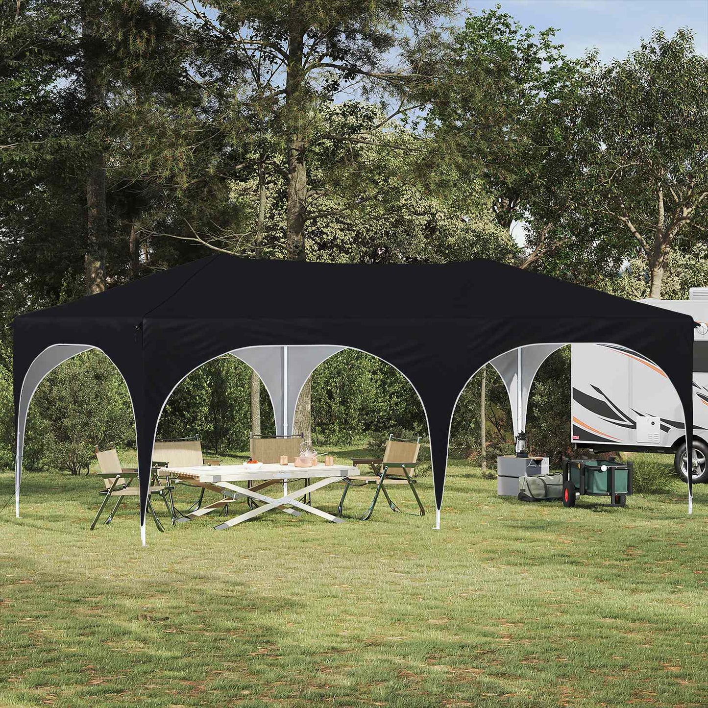 Pop-up Party Tent 575 x 288 x 245 cm Black Oxford Fabric