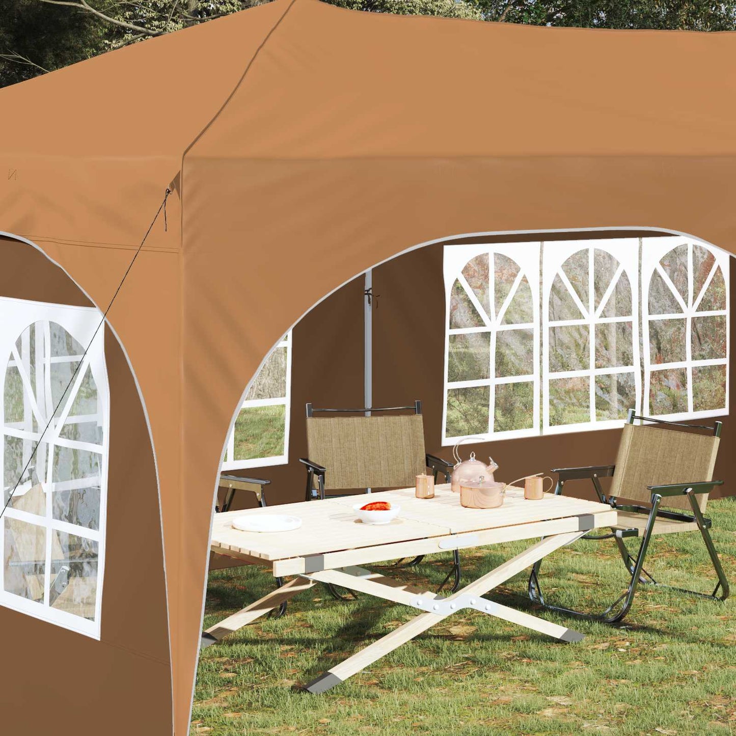 Pop-up Party Tent 575 x 288 x 245 cm Beige Oxford Fabric