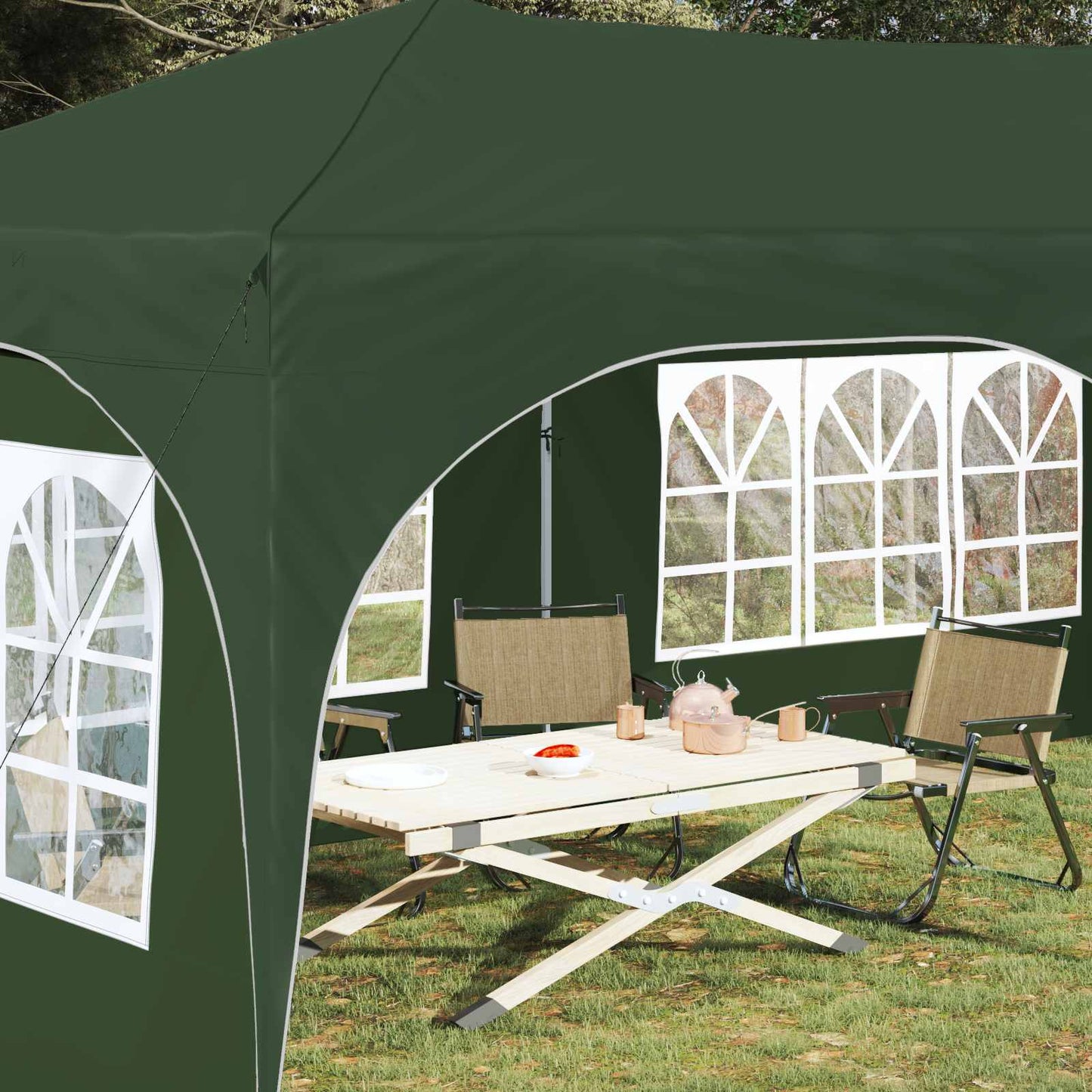 Pop-up Party Tent 575 x 288 x 245 cm Green Oxford Fabric