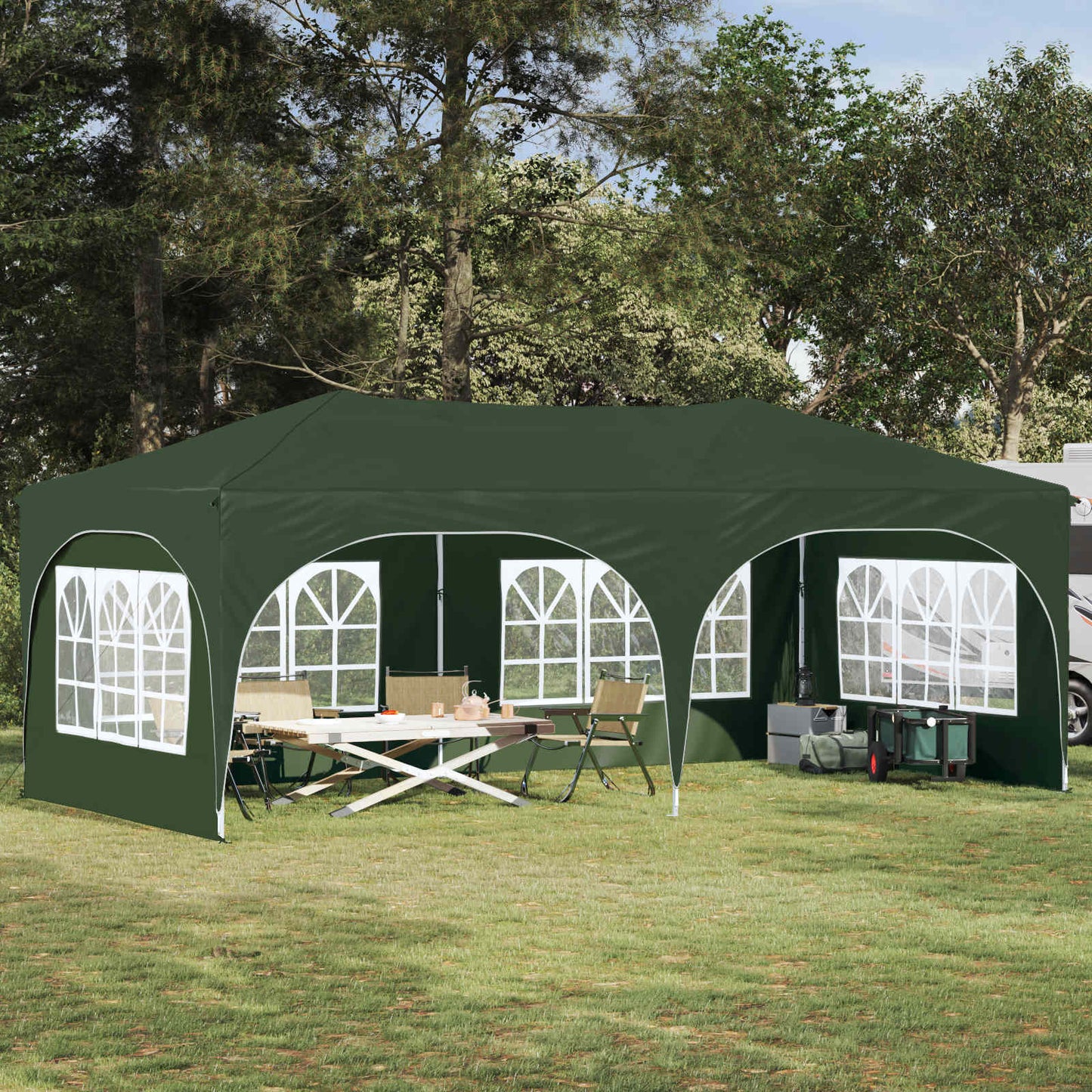 Pop-up Party Tent 575 x 288 x 245 cm Green Oxford Fabric