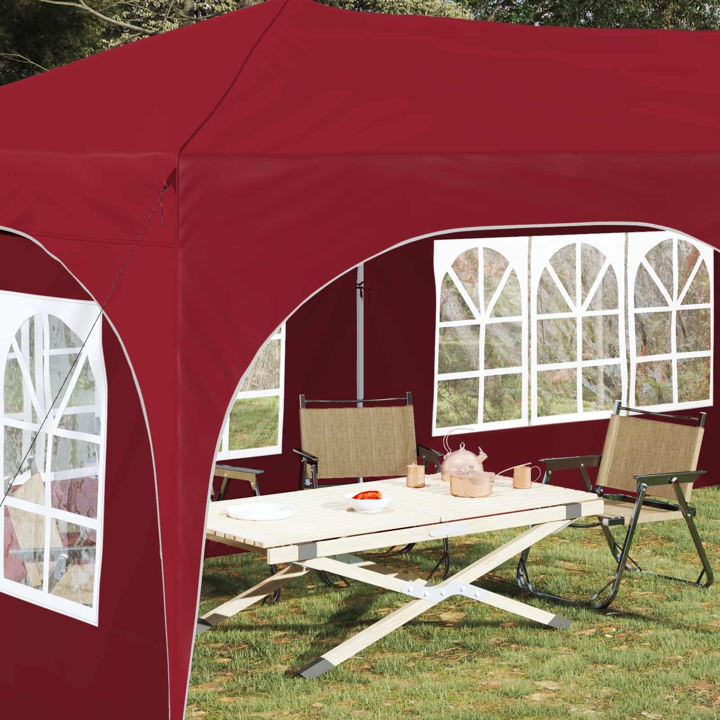 Pop-up Party Tent 575 x 288 x 245 cm Burgundy Oxford Fabric