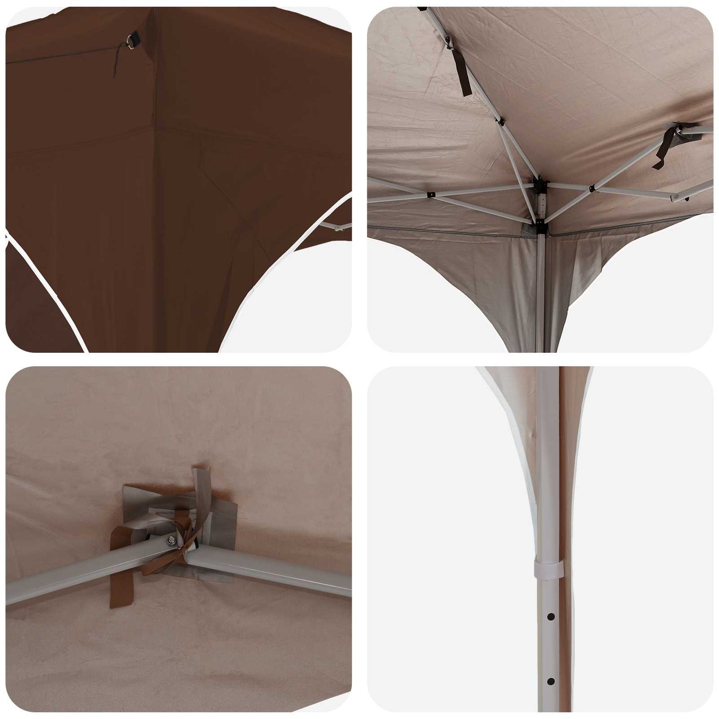 Pop-up Party Tent 575 x 288 x 245 cm Brown Oxford Fabric