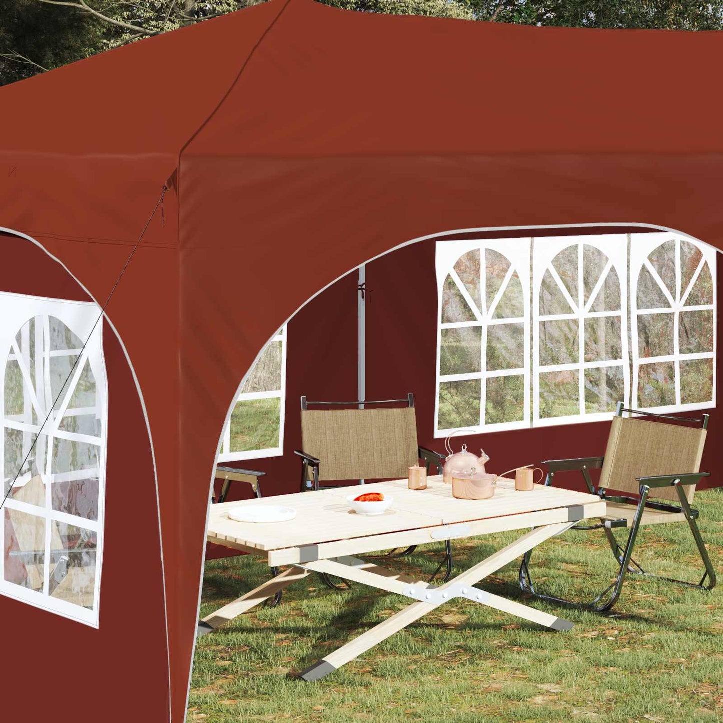 Pop-up Party Tent 575 x 288 x 245 cm Terracotta Oxford Fabric