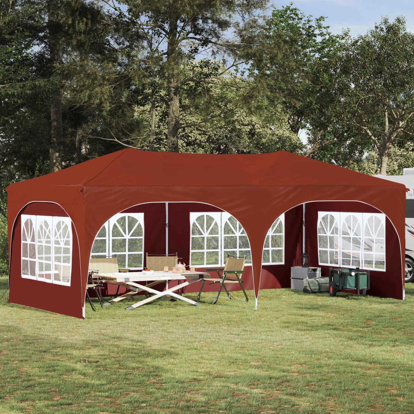 Pop-up Party Tent 575 x 288 x 245 cm Terracotta Oxford Fabric
