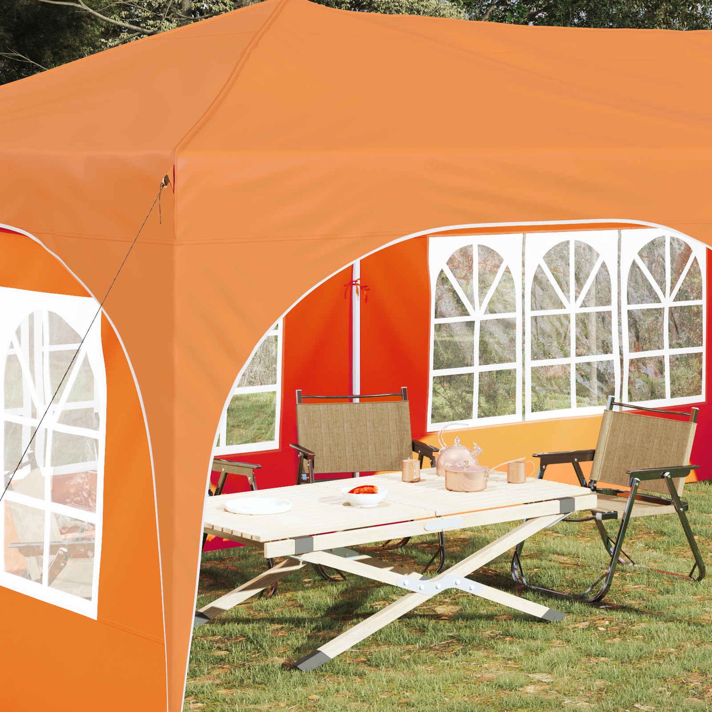 Pop-up Party Tent 575 x 288 x 245 cm Orange Oxford Fabric