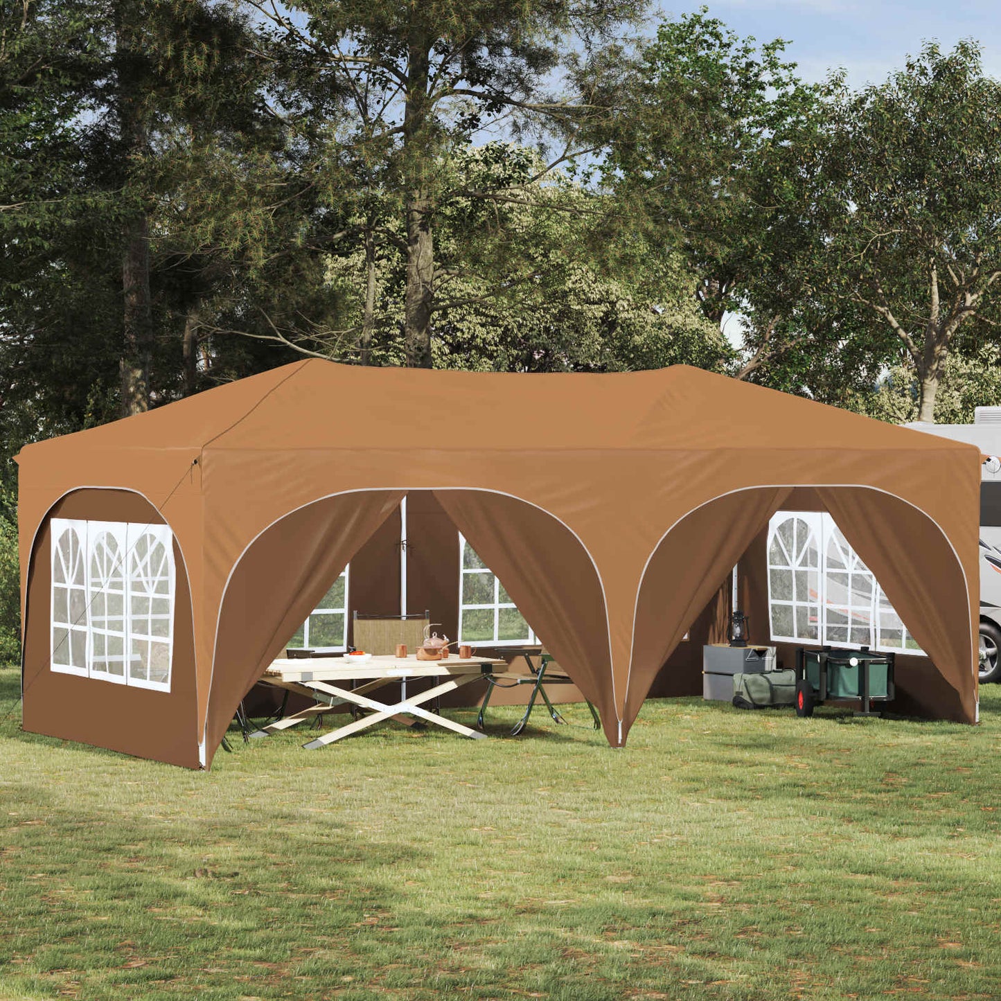 Pop-up Party Tent 575 x 288 x 245 cm Beige Oxford Fabric