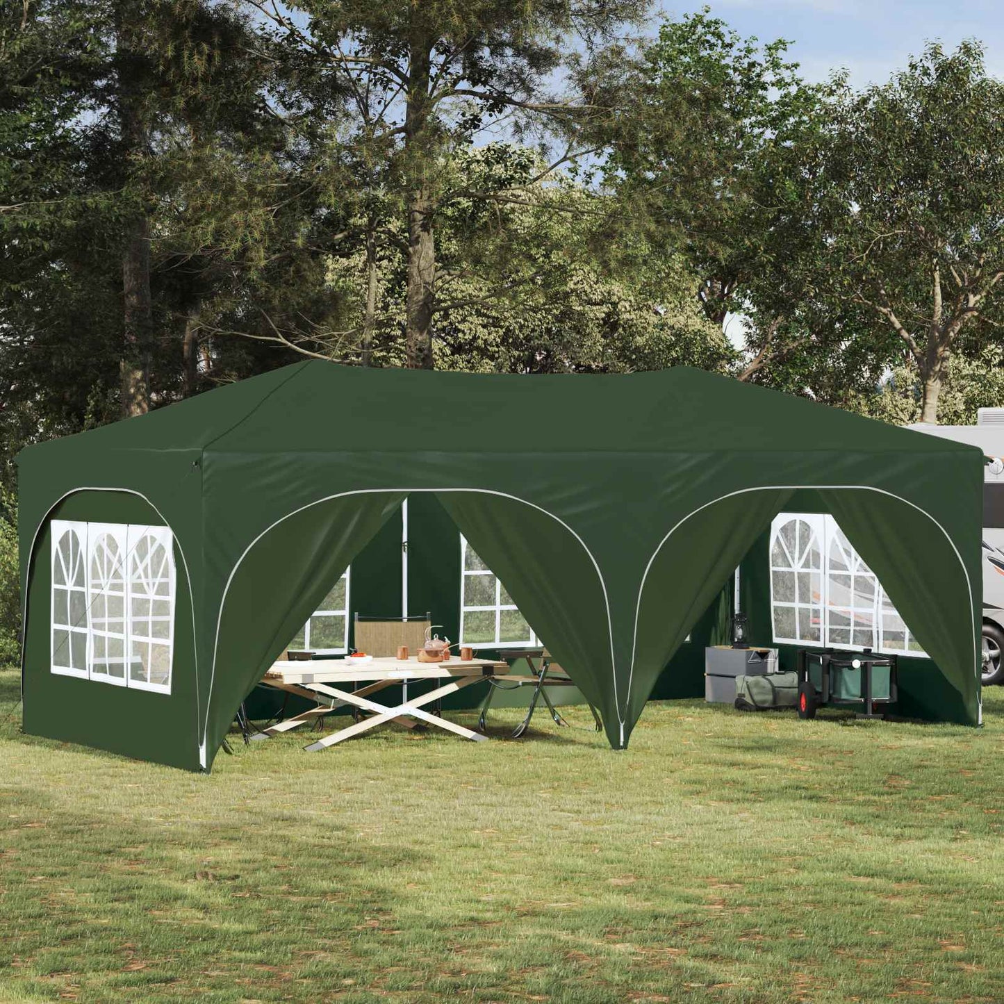 Pop-up Party Tent 575 x 288 x 245 cm Green Oxford Fabric