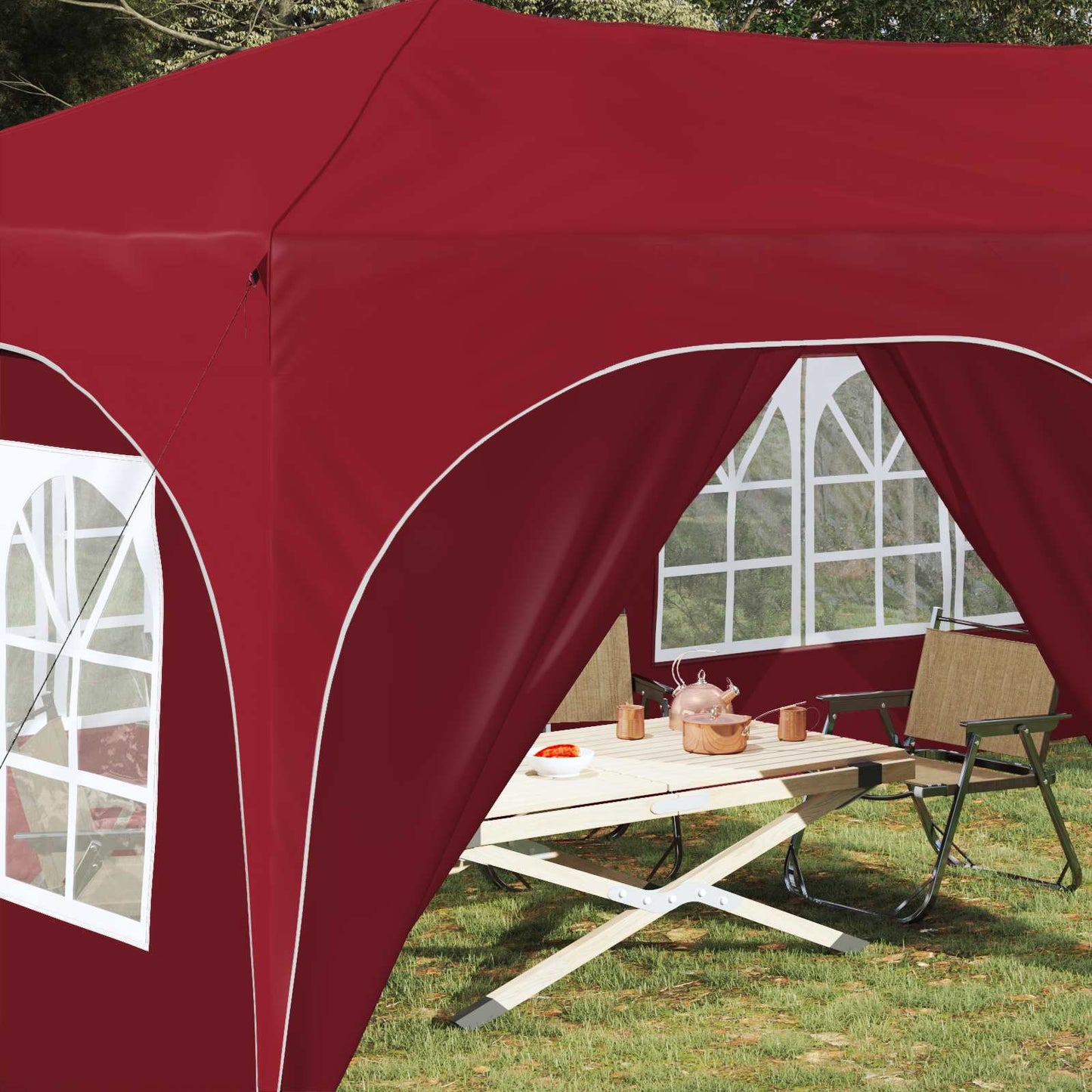 Pop-up Party Tent 575 x 288 x 245 cm Burgundy Oxford Fabric